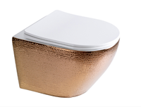 SaniGoods Star Croco toiletpot randloos met zitting rosé-goud