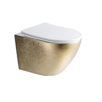 SaniGoods Star Croco toiletpot randloos met zitting goud