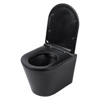 Differnz hangend toilet randloos met zitting mat zwart