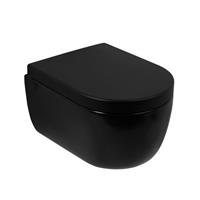 Plieger Kansas Compact randloos toilet met softclose & quick release zitting zwart mat