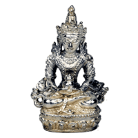 Spiru Minibeeldje Amytayus Boeddha Verzilverd - 4 cm