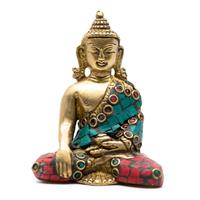 Spiru Boeddha Beeld Shakyamuni met Mozaïek Decoratie (7 cm)