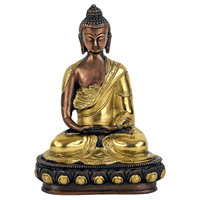 Spiru Japanse Boeddha Beeld Messing Amithaba Tweekleurig - 20 cm
