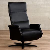 ShopX Leren relaxfauteuil mojo zwart, zwart leer, zwarte stoel