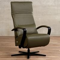 ShopX Leren relaxfauteuil matrix groen, groen leer, groene stoel