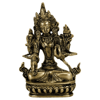 Spiru Tara Boeddha Beeld Witte Tara Bronskleurig - 13 cm