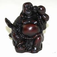 Spiru Happy Boeddha Beeld Polyresin Rood (7,5 x 7,5 x 7 cm )