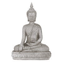 Spiru Thaise Boeddha Beeld Handreiking Aarde Polyresin Grijs - 39 cm