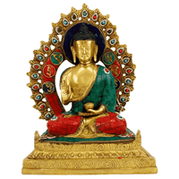 Spiru Boeddha Shakyamuni op Troon met Mozaïek Decoratie (30 cm)