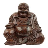 Spiru Houten Beeld Happy Boeddha (12 cm)