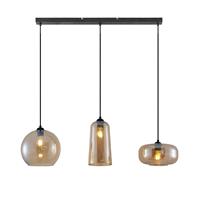 Lucande Wilja hanglamp, 3-lamps, amber