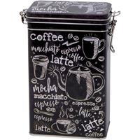 Zwart Rechthoekig Koffieblik/bewaarblik 19 Cm - Koffie Voorraadblikken - Koffiepads/koffiecups Voorraadbussen
