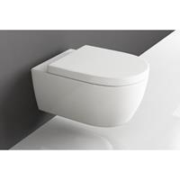 AQUA BAGNO Spülrandlose Toilette Wand-WC inkl.abnehmbaren WC-Sitz mit Softclose-Absenkautomatik kurz - 