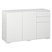 HOMCOM Sideboard Küchenschrank 2 Schubladen 3 Türen Wohnzimmer Badezimmer Weiß - weiß