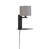 It's about RoMi Wandlamp Florence licht grijs Ijzer plank+usb