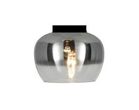 Groenovatie Smoke Glazen Plafondlamp Zwart, E27 Fitting, â30x18 cm
