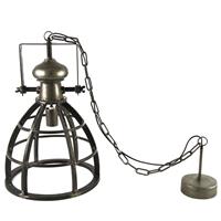 Countryfield Industriële donker grijze ''Barbera'' lamp rond S - L34xB34xH154 cm