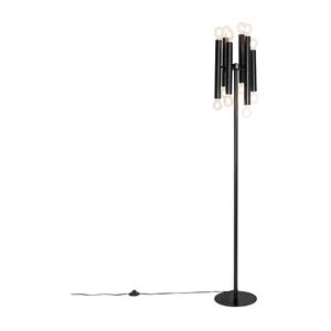 QAZQA Vloerlamp tubi - Zwart - Art Deco - D 26cm
