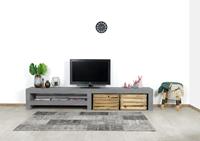 Steigerhouttrend Betonlook TV meubel Dulce met middensteun