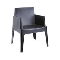Steigerhouttrend Box stoel zwart