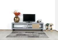 Steigerhouttrend Betonlook TV meubel Evergreen met industriele poten en houten schuifdeur