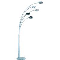 BES LED Led Vloerlamp - Trion Fanon - E14 Fitting - 5-lichts - Rond - Glans Chroom - Aluminium