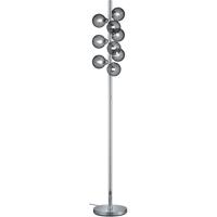 BES LED Led Vloerlamp - Trion Alionisa - G9 Fitting - 9-lichts - Dimbaar - Rond - Glans Chroom Rookglas - Aluminium