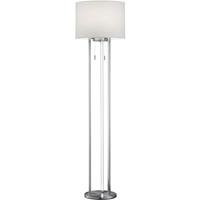 BES LED Led Vloerlamp - Trion Tondira - 15w - Warm Wit 3000k - E27 Fitting - 4-lichts - Rond - Mat Nikkel - Aluminium/textiel