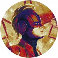 Komar Avengers Painting Captain Marvel Helmet Zelfklevend Fotobehang 125x125cm rond