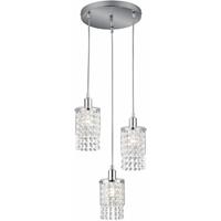 BES LED Led Hanglamp - Hangverlichting - Trion Pocino - E14 Fitting - 3-lichts - Rond at Chroom - Aluminium
