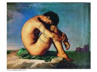 PGM Hippolyte Flandrin - Young Man Nude Kunstdruk 80x60cm