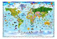 Artgeist World Map for Kids Vlies Fotobehang 100x70cm