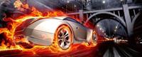Dimex Car in Flames Vlies Fotobehang 375x150cm 5-banen