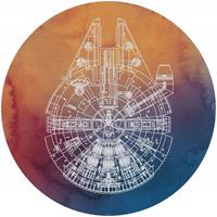 Komar Star Wars Millennium Falcon Zelfklevend Fotobehang 125x125cm rond
