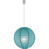 BES LED Led Hanglamp - Hangverlichting - Trion Ponton - E27 Fitting - Rond at Turquoise - Papier