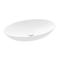 villeroy&boch Villeroy & Boch Loop & Friends ovale opzetwastafel met overloop CeramicPlus 12 x 62 x 42 cm, stone white