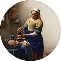 Wizard+Genius Vermeer The Milkmaid Vlies Fotobehang 140x140cm rond