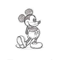 Pyramid Mickey Mouse Sketched Single Kunstdruk 60x80cm