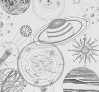 Komar Cosmos Sketch Vlies Fotobehang 300x280cm 6-banen