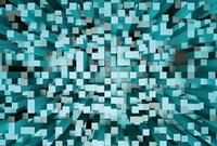 Wizard+Genius 3D Squares Blue Vlies Fototapete 384x260cm 8-Bahnen