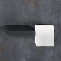 Geesa Shift Toiletrolhouder zonder klep met planchet Zwart metaal geborsteld 919924-09