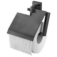 Haceka - Edge Toilettenpapierhalter mit Klappe 12,8x4,6x14,7cm Graphit - Grafiet