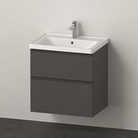 Duravit D-Neo meubelset m. wastafelonderbouwkast m. 2 laden m. softclose 65x20x48cm incl. wastafel grafiet mat DE012004949