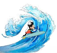Komar Mickey Surfing Vlies Fotobehang 300x280cm 6-banen