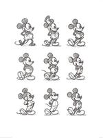 Pyramid Mickey Mouse Sketched Multi Kunstdruk 60x80cm