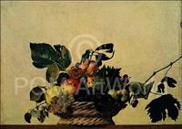 PGM Caravaggio - Cesto di frutta Kunstdruk 80x56cm