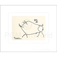 Pablo Picasso e Petit Cochon Kunstdruk 60x50cm