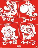 Pyramid Super Mario Japanese Characters Poster 40x50cm