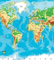 Dimex World Map Vlies Fotobehang 225x250cm 3-banen