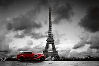 Dimex Retro Car in Paris Vlies Fotobehang 375x250cm 5-banen